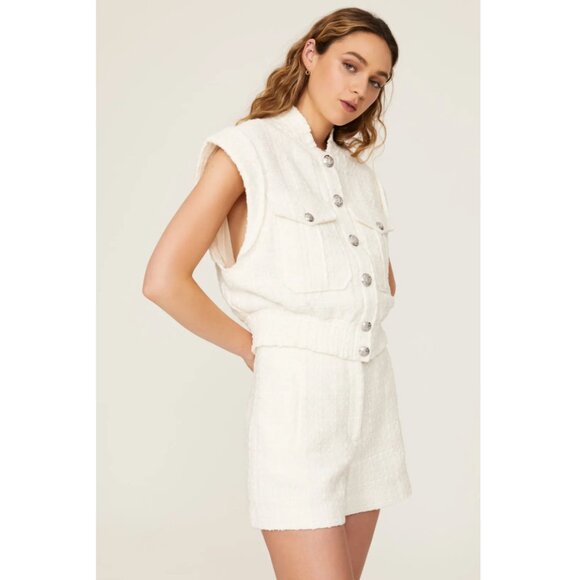 Veronica Beard Jazmin CreamTweed Shorts Size 8 - Picture 3 of 14